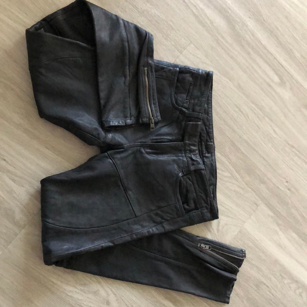 Black leather pants